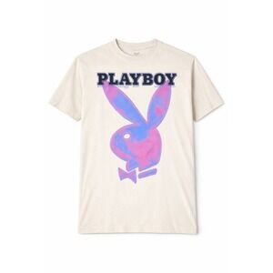 Playboy T-Shirt For Men Tan Size Small Bunny Logo
